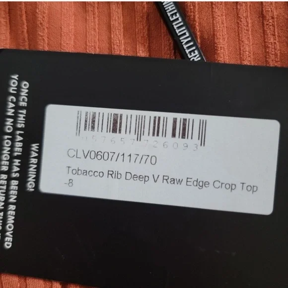 PrettyLittleThing Rust Ribbed Tank Top - Picture 4 of 6